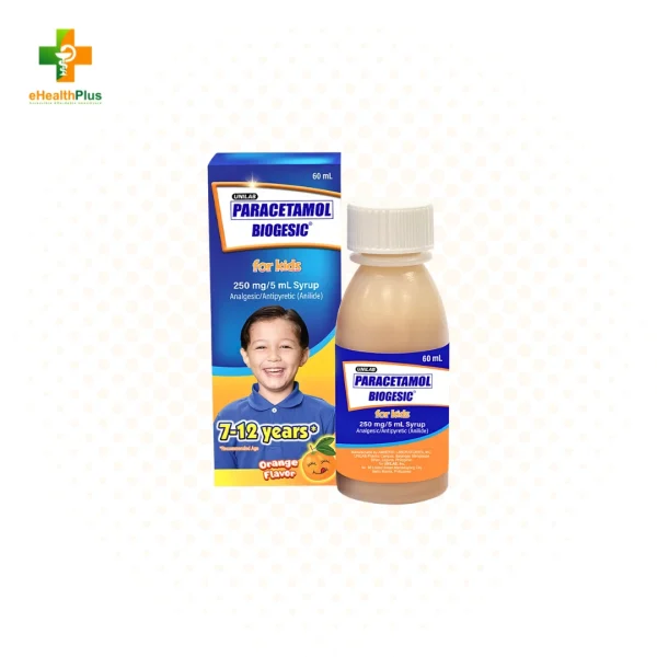 Biogesic 7-12 years 60mL, Orange Flavor