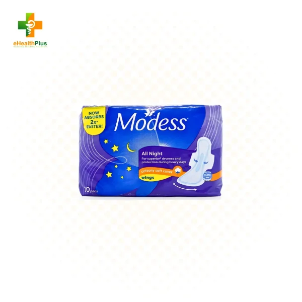 MODESS ALL NIGHT With Wings 10's